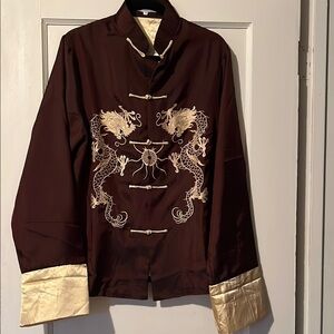 Brown Jacket with Gold Embroidery